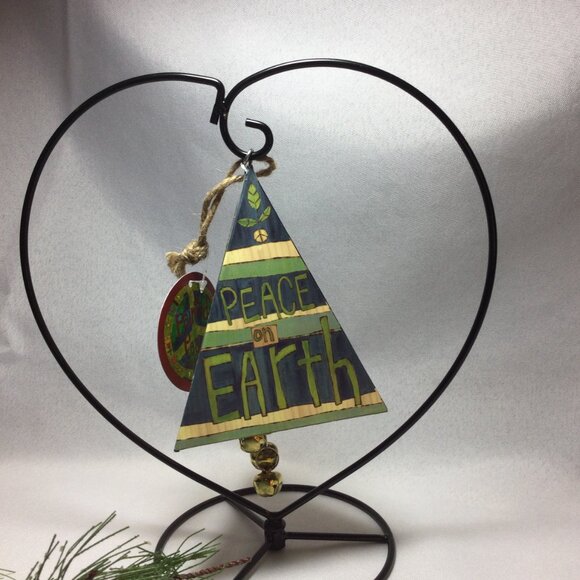 Painted Peace 3-Sided Triangle Bell Ornament by Stephanie Burgess - Picture 3 of 8